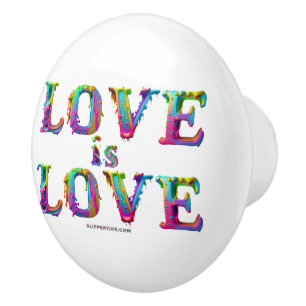 SlipperyJoe love is love dripping melting dynamic Ceramic Knob