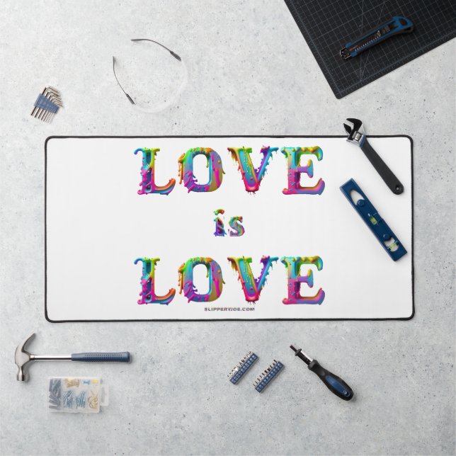 SlipperyJoe love is love dripping melting dynamic  Desk Mat (Workstation)