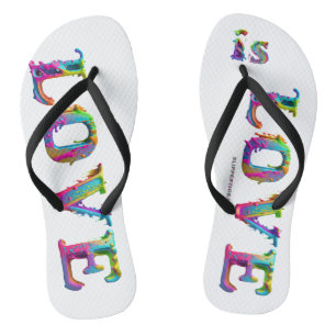 SlipperyJoe love is love dripping melting dynamic  Flip Flops