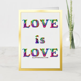 SlipperyJoe love is love dripping melting dynamic  Foil Greeting Card