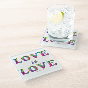 SlipperyJoe love is love dripping melting dynamic Glass Coaster