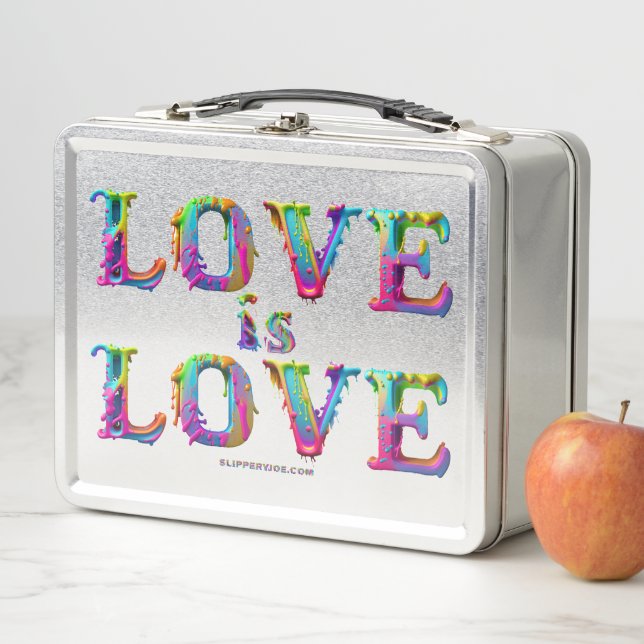 SlipperyJoe love is love dripping melting dynamic  Metal Lunch Box (In Situ)