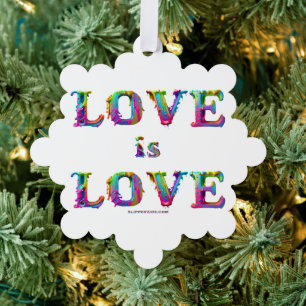 SlipperyJoe love is love dripping melting dynamic  Ornament Card
