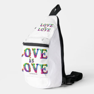 SlipperyJoe love is love dripping melting dynamic Sling Bag