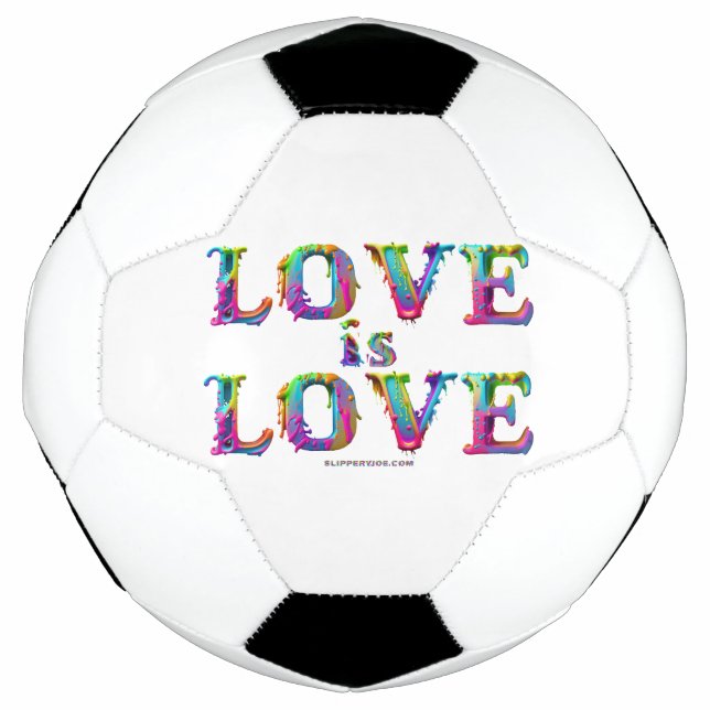 SlipperyJoe love is love dripping melting dynamic  Soccer Ball (Front)
