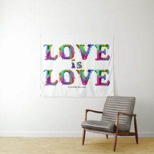 SlipperyJoe love is love dripping melting dynamic Tapestry