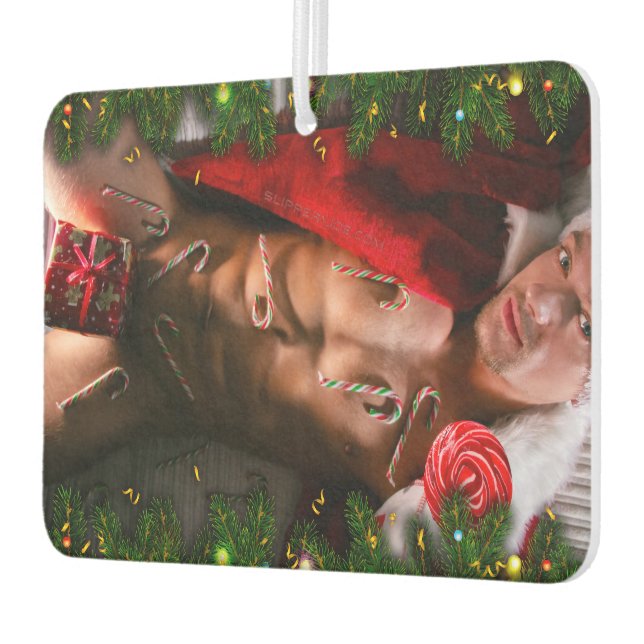 SlipperyJoe male chest six pack stomach bare torso Air Freshener (Left)