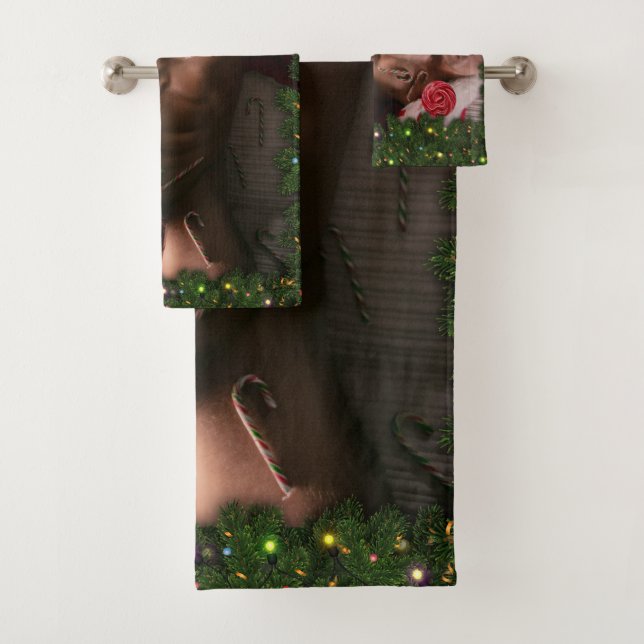 SlipperyJoe male chest six pack stomach bare torso Bath Towel Set (Insitu)