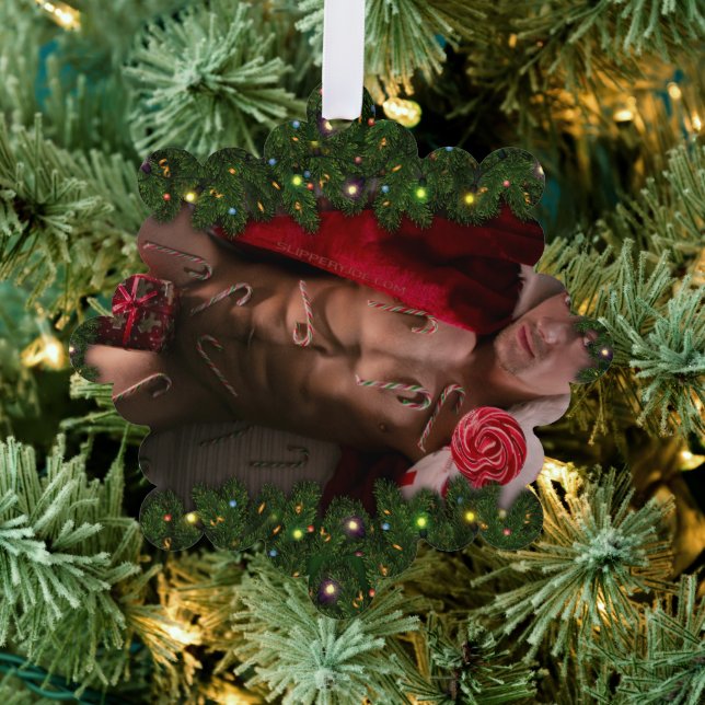 SlipperyJoe male chest six pack stomach bare torso Ornament Card (Insitu (Tree))