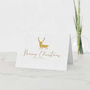 SlipperyJoe Merry Christmas reindeer red-nose antl Foil Holiday Card