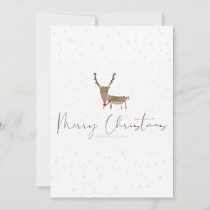 SlipperyJoe Merry Christmas reindeer red-nose antl Holiday Card