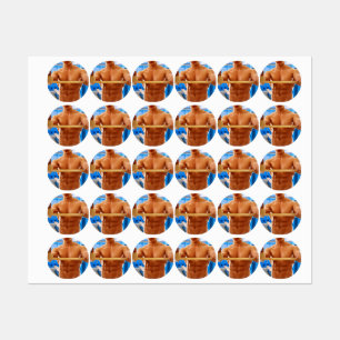 SlipperyJoe muscular man abs locker room tiled flo