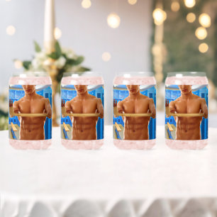 SlipperyJoe muscular man abs locker room tiled flo Can Glass