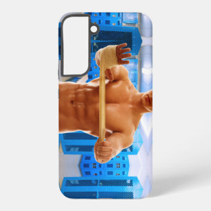 SlipperyJoe muscular man abs locker room tiled flo Samsung Galaxy Case