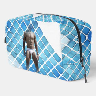 SlipperyJoe muscular man six-pack abs male white u Dopp Kit