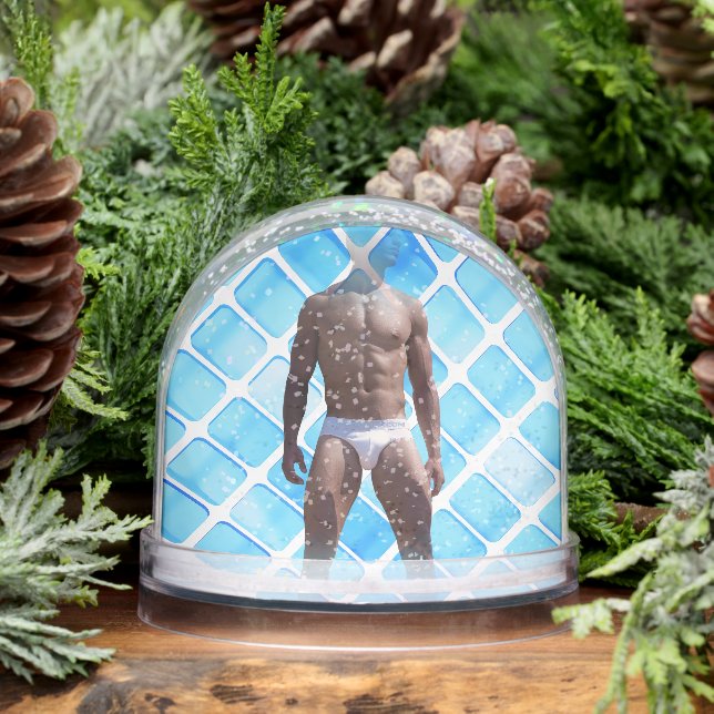 SlipperyJoe muscular man six-pack abs male white u Snowglobe (Winter)