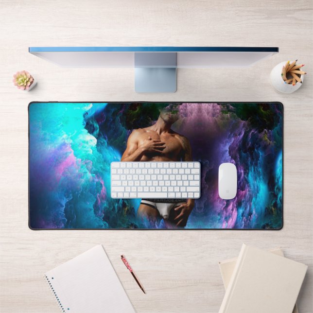 SlipperyJoe muscular man underwear bulge vibrant h Desk Mat (Office 1)
