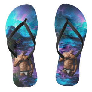SlipperyJoe muscular man underwear bulge vibrant h Flip Flops