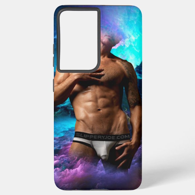 SlipperyJoe muscular man underwear bulge vibrant h Samsung Galaxy S21 Ultra Case (Back)