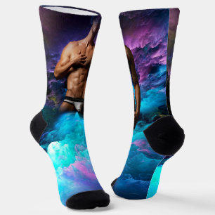 SlipperyJoe muscular man underwear bulge vibrant h Socks