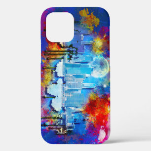 SlipperyJoe NYC graffiti moon surrounded swirling  iPhone 12 Pro Case
