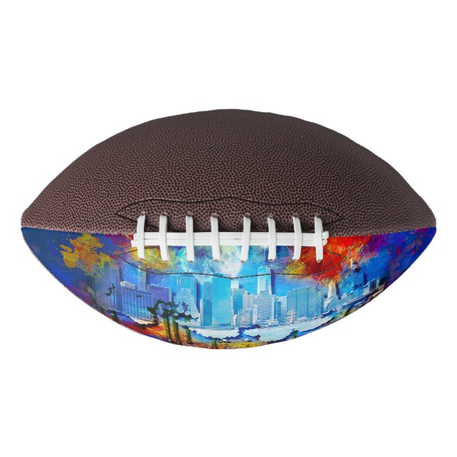 SlipperyJoe NYC graffiti moon surrounded swirling  Football (Front)