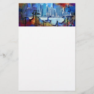 SlipperyJoe NYC graffiti moon surrounded swirling Stationery
