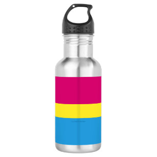SlipperyJoe pansexual pride flag pink amber and cy 532 Ml Water Bottle