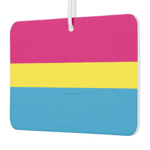 SlipperyJoe pansexual pride flag pink amber and cy Air Freshener
