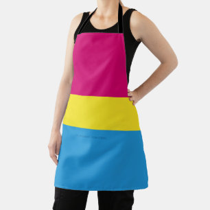 SlipperyJoe pansexual pride flag pink amber and cy Apron