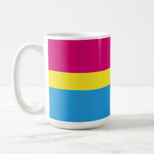 SlipperyJoe pansexual pride flag pink amber and cy Coffee Mug