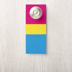 SlipperyJoe pansexual pride flag pink amber and cy Door Hanger