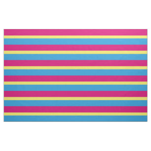 SlipperyJoe pansexual pride flag pink amber and cy Fabric