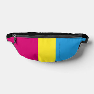 SlipperyJoe pansexual pride flag pink amber and cy Fanny Pack