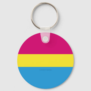SlipperyJoe pansexual pride flag pink amber and cy Keychain