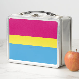 SlipperyJoe pansexual pride flag pink amber and cy Metal Lunch Box