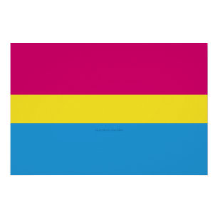 SlipperyJoe pansexual pride flag pink amber and cy Poster