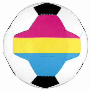 SlipperyJoe pansexual pride flag pink amber and cy Soccer Ball