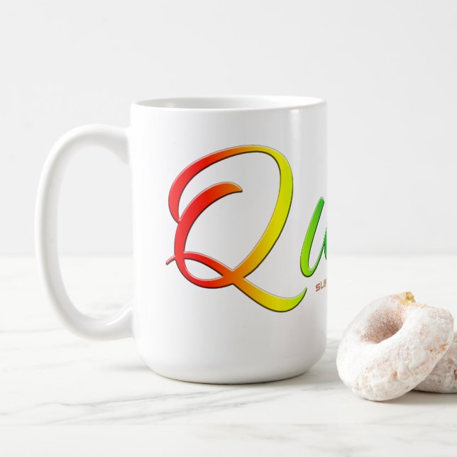 SlipperyJoe queer pride colours bold and celebrato Coffee Mug (With Donut)