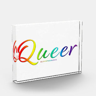 SlipperyJoe queer pride colours bold and celebrato Photo Block