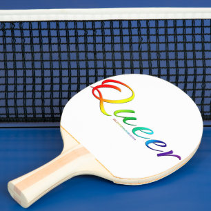 SlipperyJoe queer pride colours bold and celebrato Ping Pong Paddle