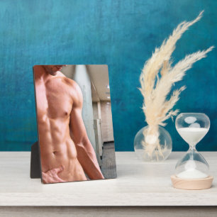 SlipperyJoe shirtless muscular man sixpack abs fit Plaque