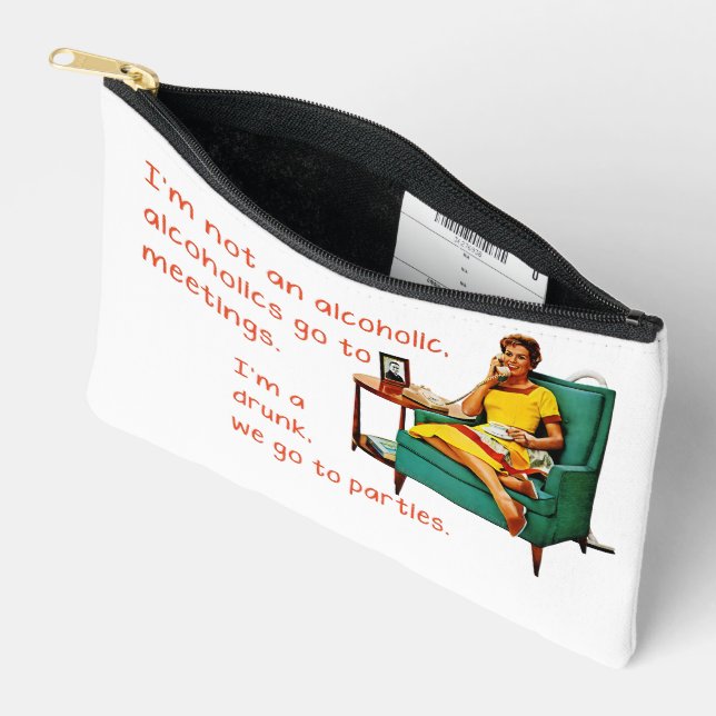 SlipperyJoe socializing drinking party vintage wom Accessory Pouch (Open)