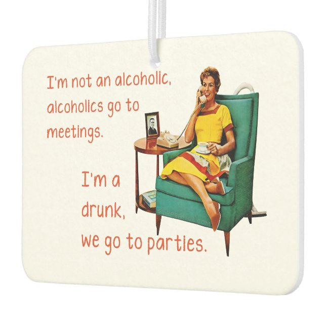 SlipperyJoe socializing drinking party vintage wom Air Freshener (Left)