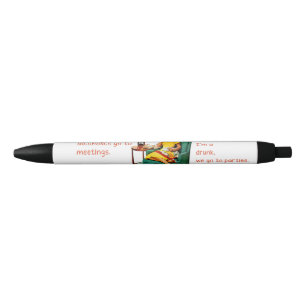 SlipperyJoe socializing drinking party vintage wom Black Ink Pen
