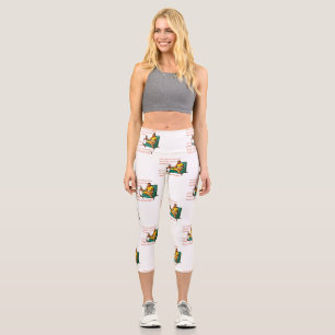 SlipperyJoe socializing drinking party vintage wom Capri Leggings