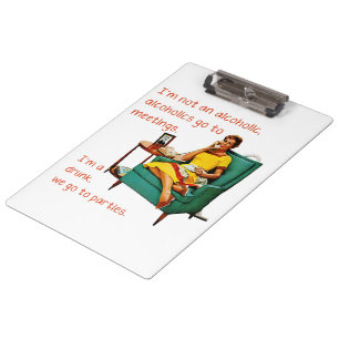 SlipperyJoe socializing drinking party vintage wom Clipboard