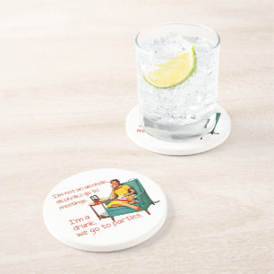 SlipperyJoe socializing drinking party vintage wom Coaster
