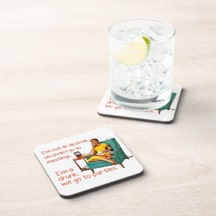 SlipperyJoe socializing drinking party vintage wom Coaster