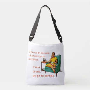 SlipperyJoe socializing drinking party vintage wom Crossbody Bag